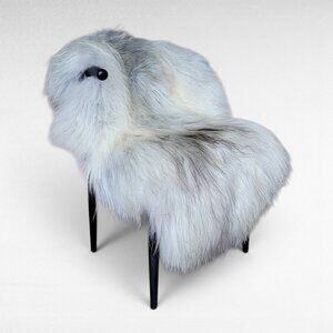 Genuine Icelandic Sheepskin Rug Gray Wide Long Silky Soft 51" x 30"